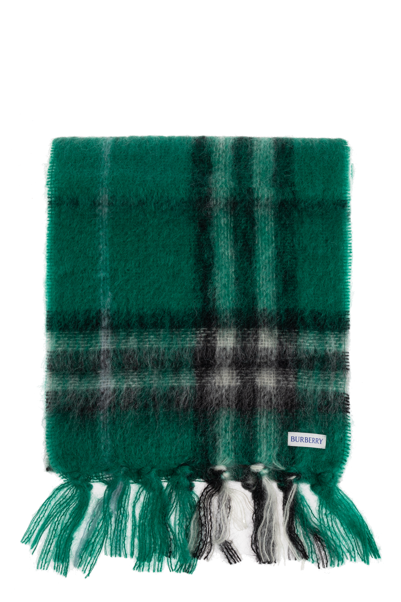 スカーフ Burberry Ekd Check Scarf - Burberry - Wool - Green Check Wool Scarf in Dark fern green | Burberry® Official